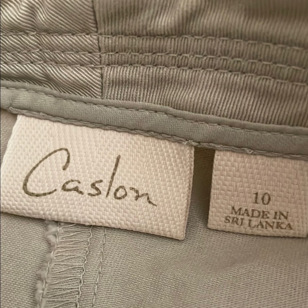 Caslon Khaki Straight Leg Trousers - Picture 3 of 5